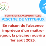 Fermeture de la Piscine de Vitteaux - Réouverture prévue le 1er août 2025